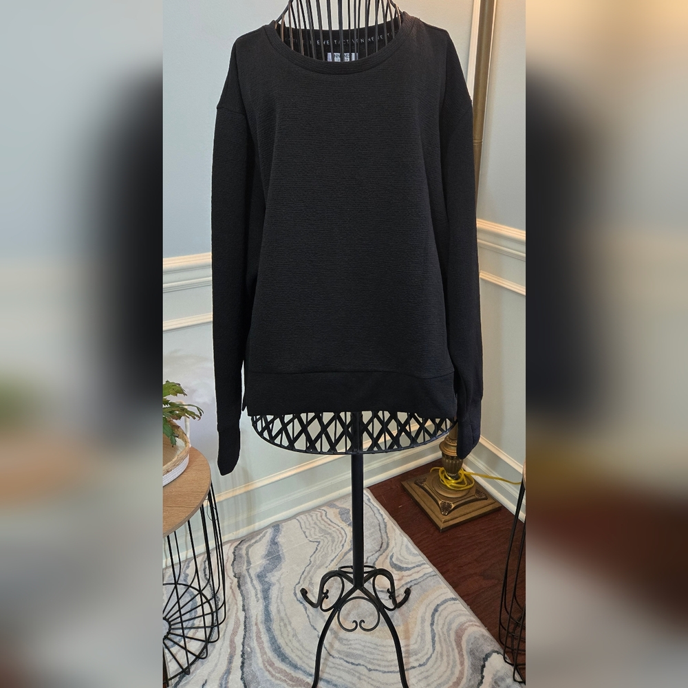 Nine West Active Black Textured Top